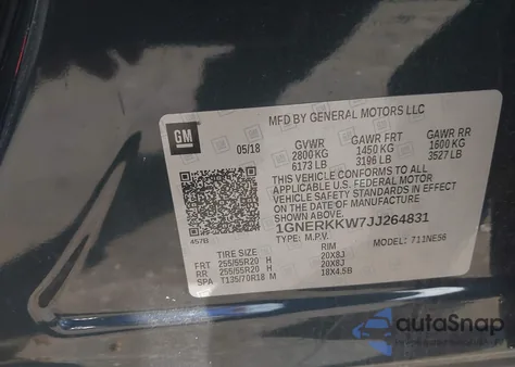 2018 Chevrolet Traverse Premier from USA, damaged, VIN 1GNERKKW7JJ264831